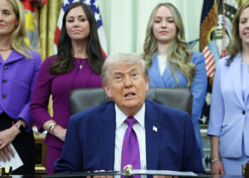 President Donald Trump during an event on maternal healthcare. (Kevin Dietsch/Getty Images)