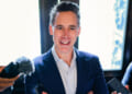 U.S. Sen. Josh Hawley (R-MO) speaks to reporters on April 13, 2026.