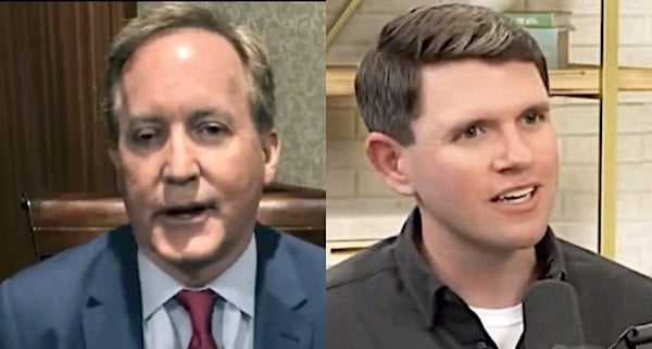 Republican Ken Paxton and Democrat James Talarico (Video screenshots)