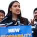 Rep. Alexandria Ocasio-Cortez, D-N.Y., speaks at a "New Affordability Agenda" rally.
