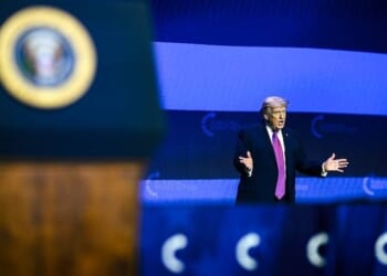 President Donald J. Trump arrives on stage to deliver remarks at a Turning Point USA event at Dream City Church in Phoenix, Arizona on Friday, April 17, 2026. (Official White House photo by Daniel Torok)