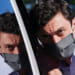 Jon Ossoff listens to a supporter at a campaign event on October 3, 2020 in Lithonia, Georgia.