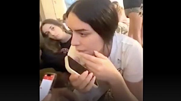Video released by Hamas shows young Israeli women captured by the Islamic terrorists on Saturday, Oct. 7, 2023. (Video screenshot)