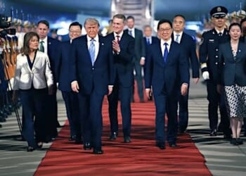 President Donald J. Trump arrives in Beijing, China, on Wednesday, May 13, 2026 (Video screenshot)