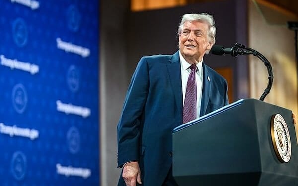 President Donald Trump delivers remarks on Trump Accounts at the Andrew W. Mellon Auditorium in Washington, D.C., Wednesday, Jan. 28, 2026. (Official White House photo by Daniel Torok)