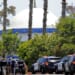 Law enforcement officers surround the Islamic Center of San Diego after reports of a shooting.
