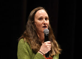 Seattle Mayor Katie B. Wilson speaks during the Seattle International Film Festival screening of "The Invite" at SIFF Cinema Downtown on May 17, 2026 in Seattle, Washington. (Mat Hayward/Getty Images)