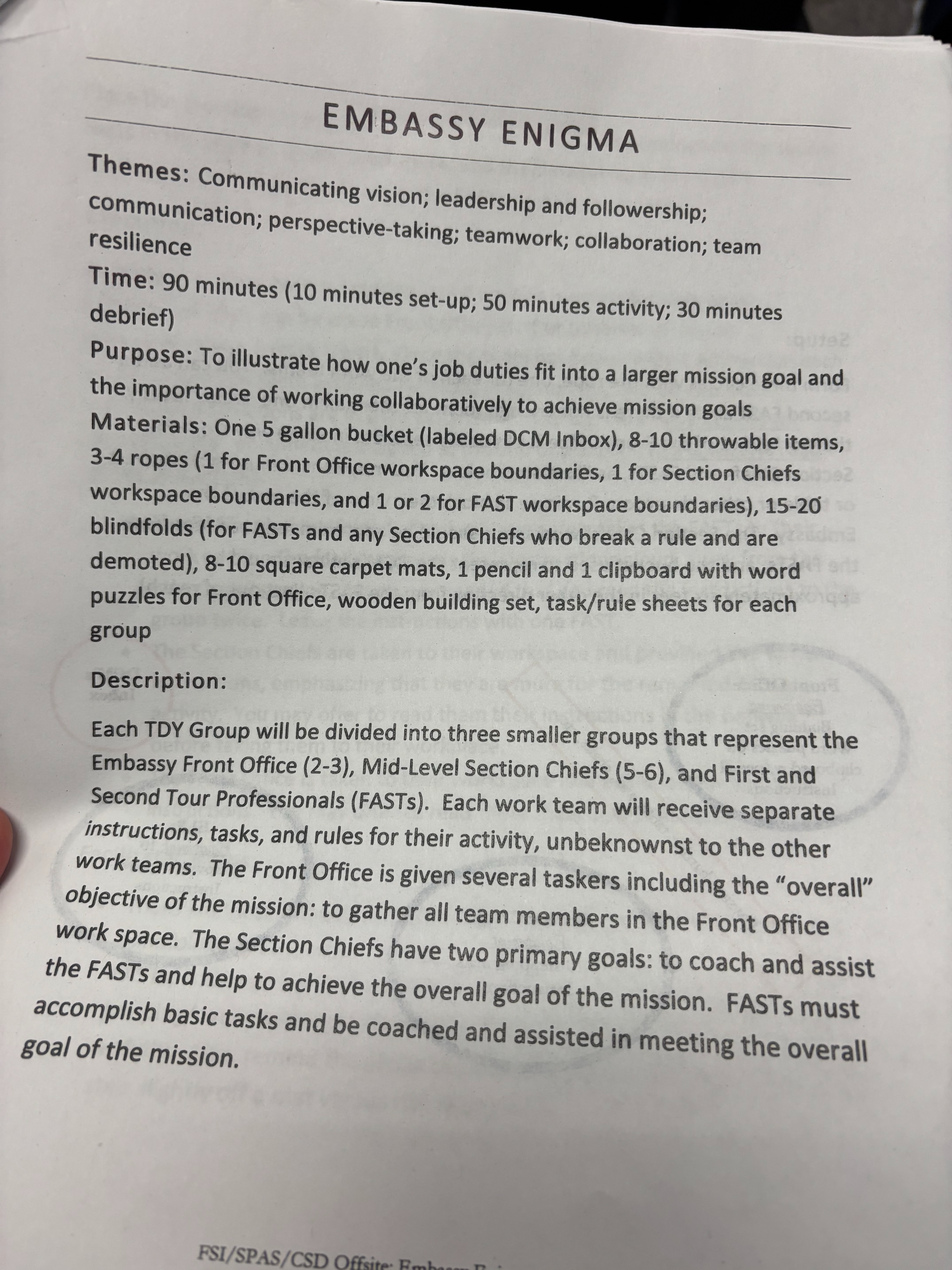 State Department training under the Biden administration/Courtesy of the United States State Department