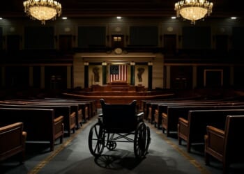 Empty wheelchair in the House chamber