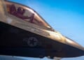 A U.S. Marine Corps F-35B aircraft takes off from USS Tripoli as the ship transits the Arabian Sea on Friday, May 15, 2026. (U.S. Central Command photo)