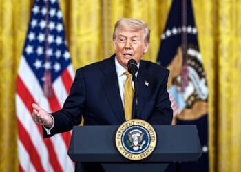 President Donald J. Trump delivers remarks at a Military Mothers' Day event, Wednesday, May 6, 2026, in the East Room of the White House. (Official White House photo by Molly Riley)