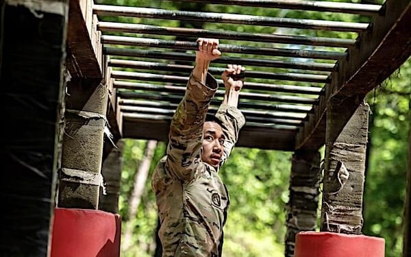 A drill sergeant participates in the 2026 Drill Sergeant of the Year Competition at Fort Jackson, South Carolina, April 21, 2026. (U.S. Army photo by Sgt. 1st Class Dana Clarke)