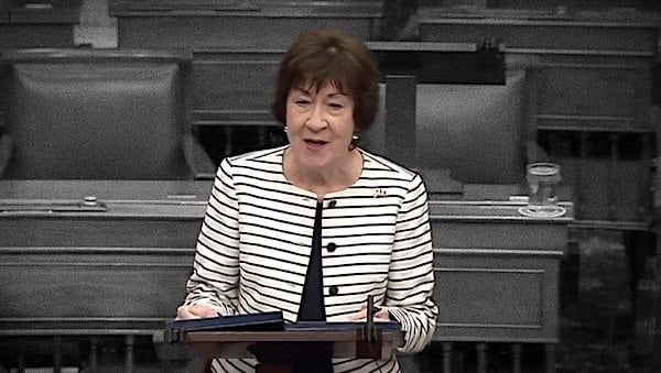 Sen. Susan Collins, R-Maine, explains her support for Judge Brett Kavanaugh Oct. 5, 2018 (Video screenshot)