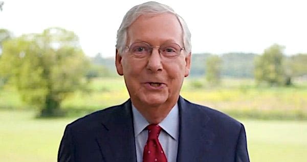 Senate Majority Leader Mitch McConnell speaks at the Republican National Convention on Thursday, Aug. 27, 2020 (RNC video screenshot)