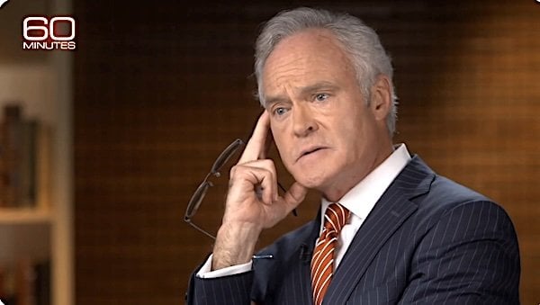 Scott Pelley of CBS News anchoring '60 Minutes'