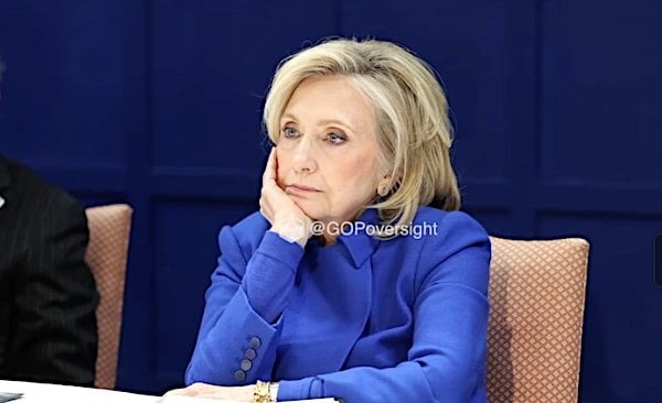 Hillary Clinton provides a deposition in connection with Jeffrey Epstein in February 2026 (Video screenshot)