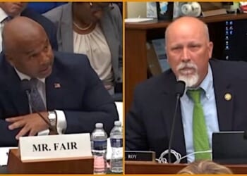 SPLC President Bryan Fair and U.S. Rep. Chip Roy, R-Texas (Video screenshots)