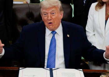 President Donald Trump speaks in the Oval Office as he signs the Secure America Act, at the White House in Washington, D.C., June 10, 2026. REUTERS/Evan Vucci
