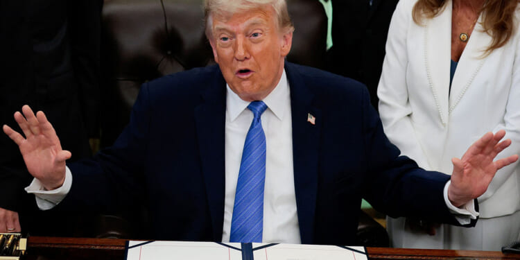 President Donald Trump speaks in the Oval Office as he signs the Secure America Act, at the White House in Washington, D.C., June 10, 2026. REUTERS/Evan Vucci
