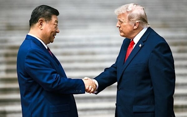 President Donald J. Trump participates in a welcome ceremony with President Xi Jinping of the People