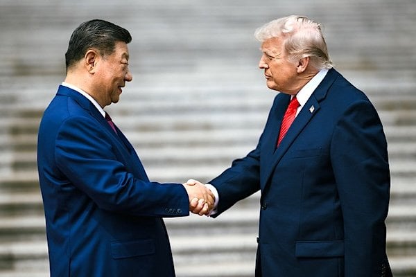 President Donald J. Trump participates in a welcome ceremony with President Xi Jinping of the People's Republic of China, Thursday, May 14, 2026, at the Great Hall of the People in Beijing, China. (Official White House photo by Daniel Torok)