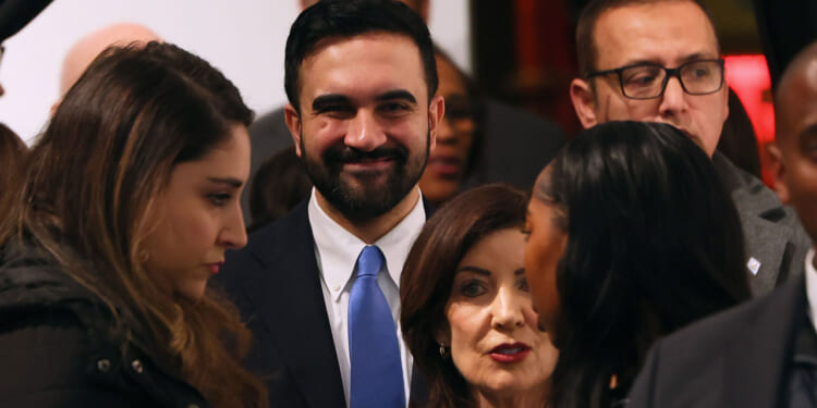 New York City Mayor Zohran Mamdani prepares to attend a press conference on Universal Childcare at the Sugar Hill Children's Museum of Art & Storytelling on March 03, 2026 in New York City. Mamdani was joined by Gov. Kathy Hochul and Kamar H. Samuels. (Photo by Michael M. Santiago/Getty Images)