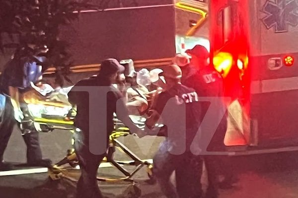 Emergency responders cart U.S. Sen. Lindsey Graham, R-S.C., on a stretcher in Washington, D.C., on Saturday, July 11, 20226 (Photo obtained by TMZ)