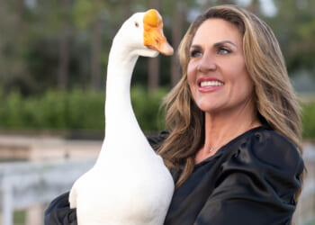 Florida State Representative and her rescue bird, Quacker.