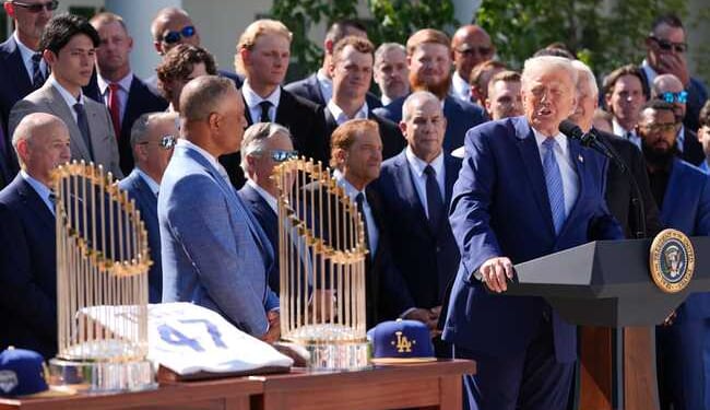 Trump Welcomes the World Series Champion L.A. Dodgers to White House With His Typical Humor – RedState