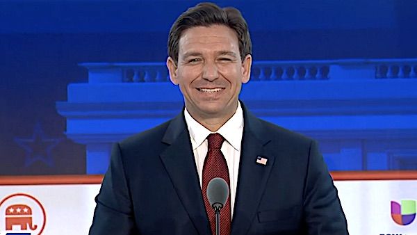 Gov. Ron DeSantis, R-Fla., at the second Republican primary debate in Simi Valley, California, Wednesday, Sept. 27, 2023. (Video screenshot)