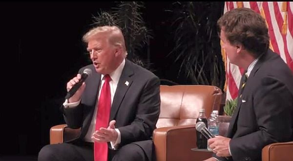 Tucker Carlson interviews Donald Trump (video screenshot)