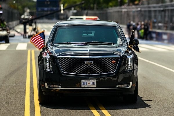 President Donald J. Trump and First Lady Melania Trump take a ceremonial lap in the motorcade during the Freedom 250 Grand Prix Race in Washington, D.C., Sunday, Aug. 23, 2026. (Official White House photo by Daniel Torok)