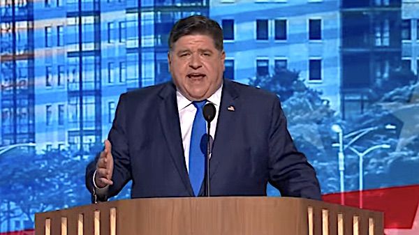 Gov. J.B. Pritzker, D-Ill., speaks on Night 2 of the Democratic National Convention in Chicago on Tuesday, Aug. 20, 2024. (Video screenshot)