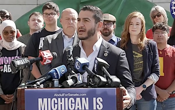 Abdul El-Sayed upon winning the Michigan Democratic Primary on Wednesday, Aug. 5, 2026 (Video screenshot)