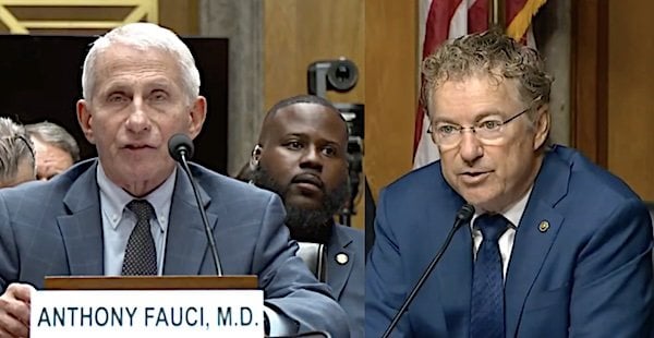 Dr. Anthony Fauci takes the 5th Amendment when questioned by U.S. Sen. Rand Paul, R-Ky., on Wednesday, July 29, 2026 (Video screenshot)
