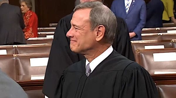 U.S. Supreme Court Chief Justice John Roberts at the State of the Union address on Tuesday, March 1, 2022. (Video screenshot)