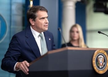 Deputy Attorney General Todd Blanche participates in a news conference with U.S. Attorney General Pam Bondi and President Donald Trump in the James S. Brady Press Briefing Room on Friday, June 27, 2025. (Official White House photo by Molly Riley)