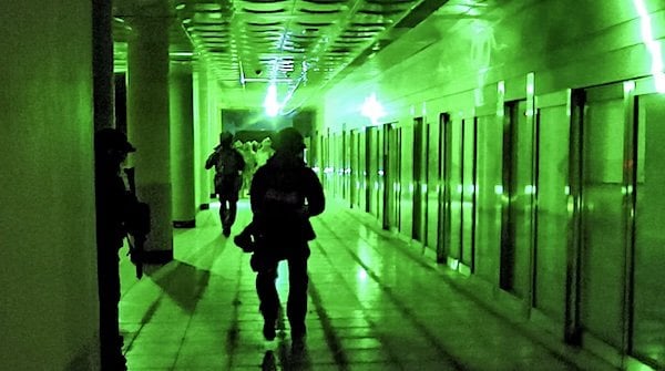 U.S. and South Korean special operations personnel conduct a simulated direct action raid on a time sensitive target in an underground facility during exercise Freedom Shield 25, a routine joint exercise, at a training site near Seoul, South Korea, March 17, 2025. (U.S. Army photo by Sgt. Taylor Zacherl)