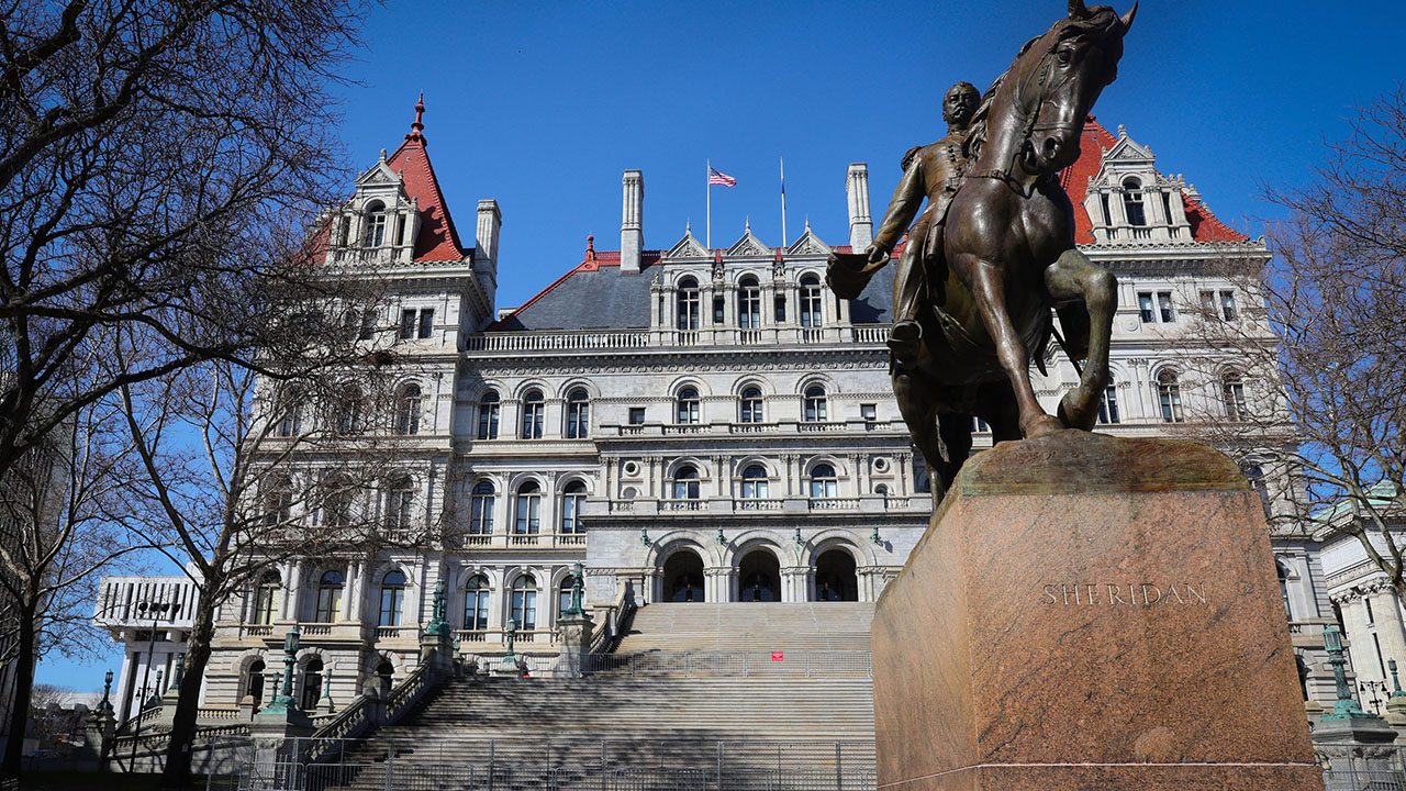 Albany, N.Y.: Photo of the New York State Capital Building in Albany, New York on Feb. 25, 2024. (Thomas A. Ferrara/Newsday RM/Getty Images)