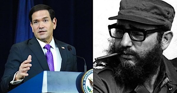 U.S. Secretary of State Marco Rubio and former Cuban dictator Fidel Castro