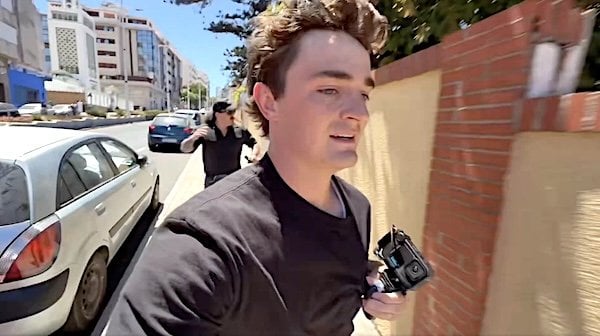 Journalist Nick Shirley being chased in Ceuta, Spain (Video screenshot)