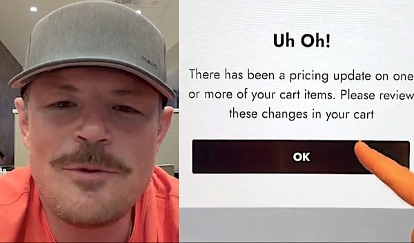 B.D. Powell documents an apparent instant price hike for Shake Shack customers who don't leave a tip in August 2026 (Video screenshots)