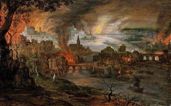 'The Destruction of Sodom and Gomorrah,' circa 1600, by German artist Pieter Schoubroeck (Public domain)