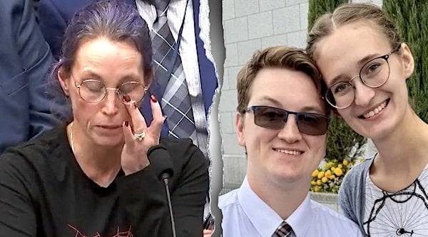 Self-identified 'lifelong Democrat' Elizabeth Carter, left, testified she is 'ashamed' of her party's handling of the immigration issue after her son, William Carter, center, and daughter-in-law, Jennifer Lower, right, were killed in a car crash involving an illegal immigrant semi-truck driver. (Video screenshot, DHS)