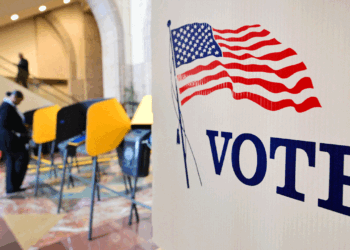 People vote at a polling location at the Metro Headquarters Building during California's state primary election in Los Angeles, California, on June 2, 2026. Californians go to the polls Tuesday in the first round of voting for a new governor, with a tight three-way race for two run-off spots, while people in Los Angeles will also be voting for a new mayor. The state's so-called "jungle primary" pits all comers against each other -- regardless of party -- with the top two vote-getters advancing to the November general election to replace term-limited Governor Gavin Newsom. (Frederic J. Brown/AFP via Getty Images)