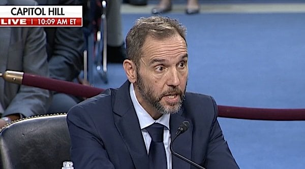 Jack Smith testifies before Congress on Tuesday, Sept. 29, 2026 (Video screenshot)