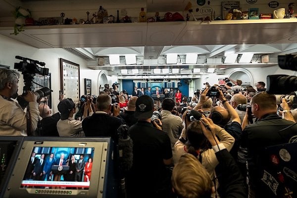 President Donald Trump holds a press conference on crime in the District of Columbia, Monday, Aug. 11, 2025, in the James S. Brady Press Briefing Room. (Official White House photo by Abe McNatt)