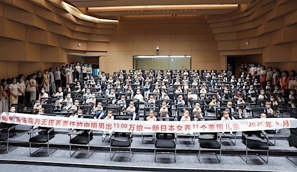 Chinese billionaire Xu Bo recently posted a photo on social media of about a hundred children sitting in what appears to be a lecture hall. (Weibo / Xu Bo)