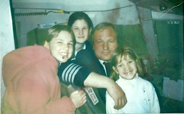 American Airlines Capt. John Ogonowski and his daughters (Video screenshot)
