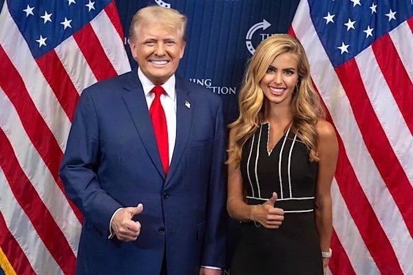 President Donald Trump and White House Press Secretary Katie Zacharia
